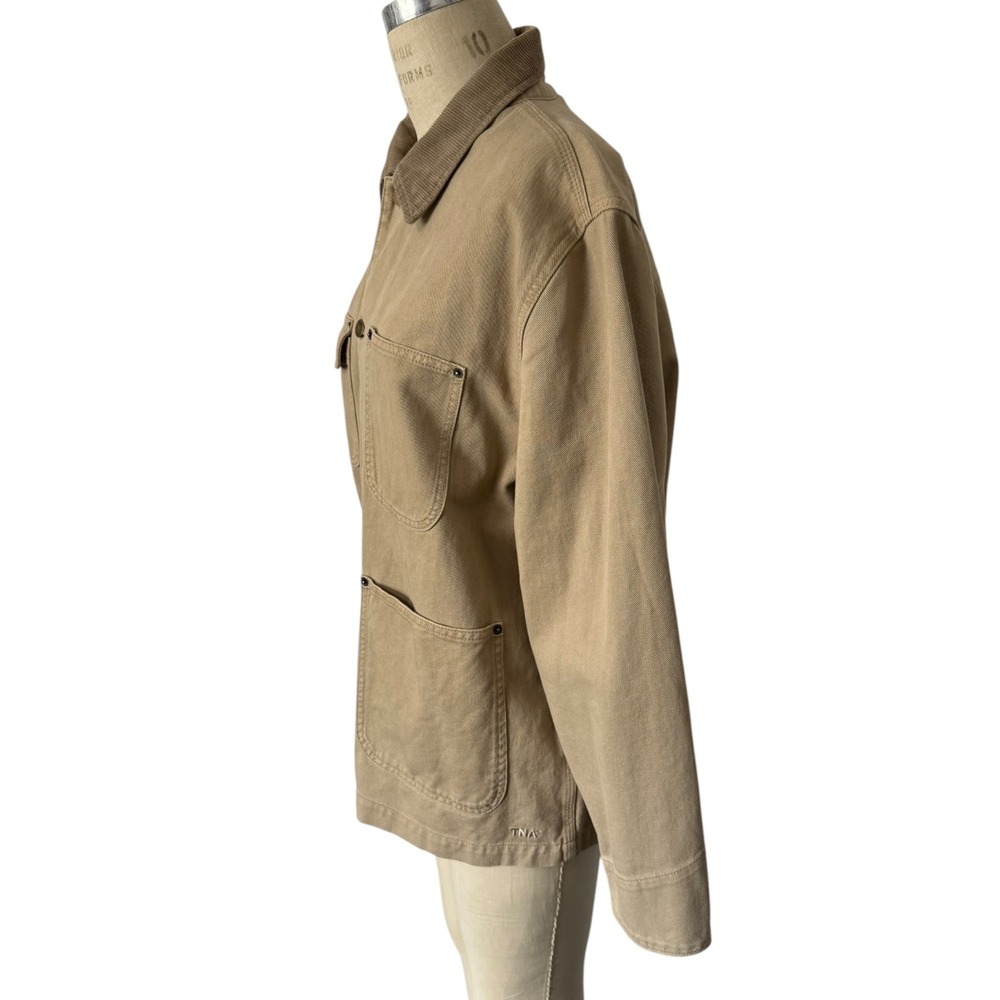 TNA Aritzia Chore Jacket Cotton Twill Utility Barnett Corduroy Collar Medium - Picture 4 of 10